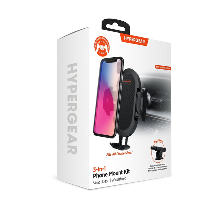 HyperGear 3-in-1 Phone Mount Kit Black (15289-HYP) Image 9