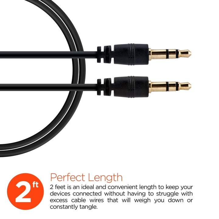 HyperGear 3.5mm Stereo AUX Cable 2ft Black (14029-HYP) Image 4