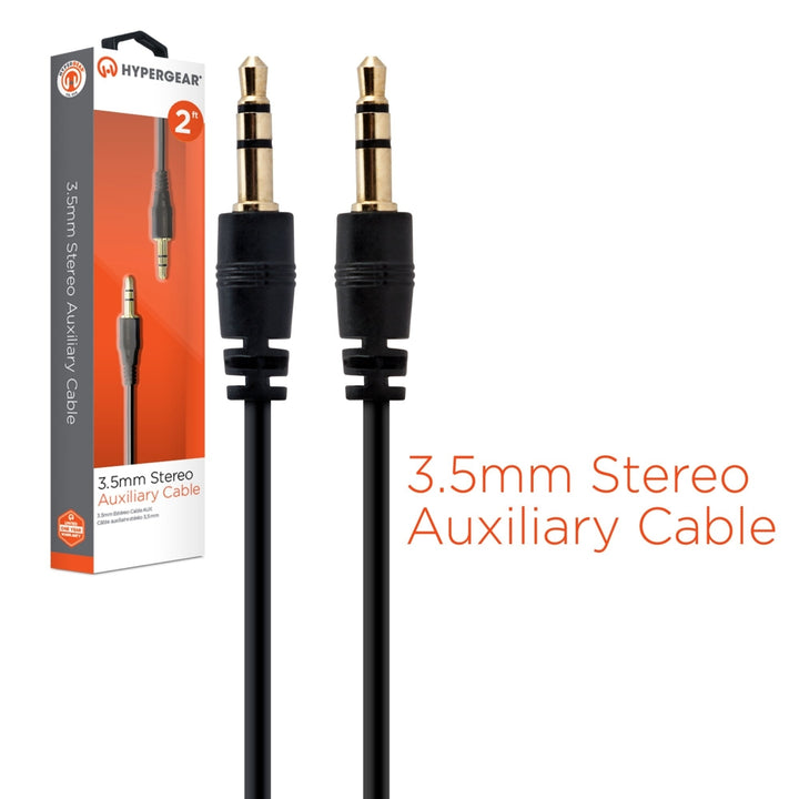 HyperGear 3.5mm Stereo AUX Cable 2ft Black (14029-HYP) Image 6