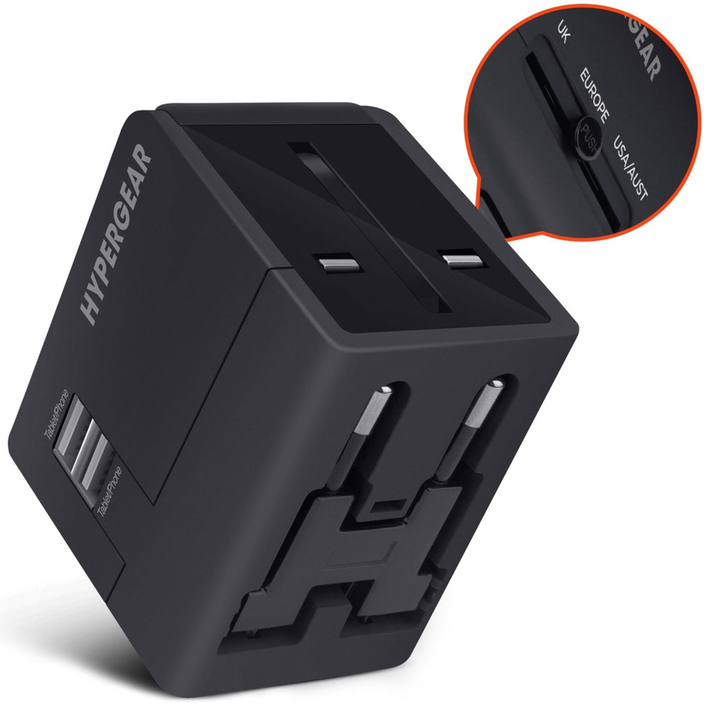 HyperGear All-in-one World Travel Adapter Black (14298-HYP) Image 2