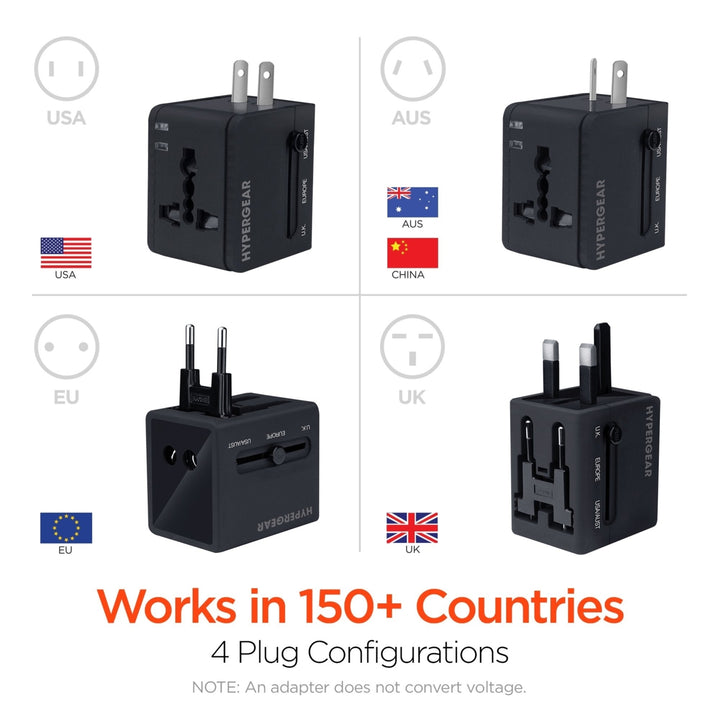 HyperGear All-in-one World Travel Adapter Black (14298-HYP) Image 4