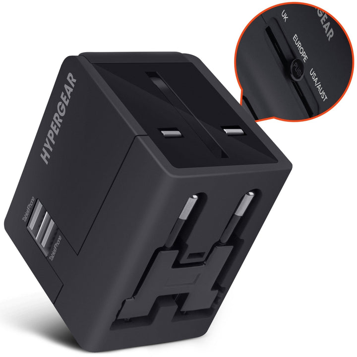 HyperGear All-in-one World Travel Adapter Black (14298-HYP) Image 9