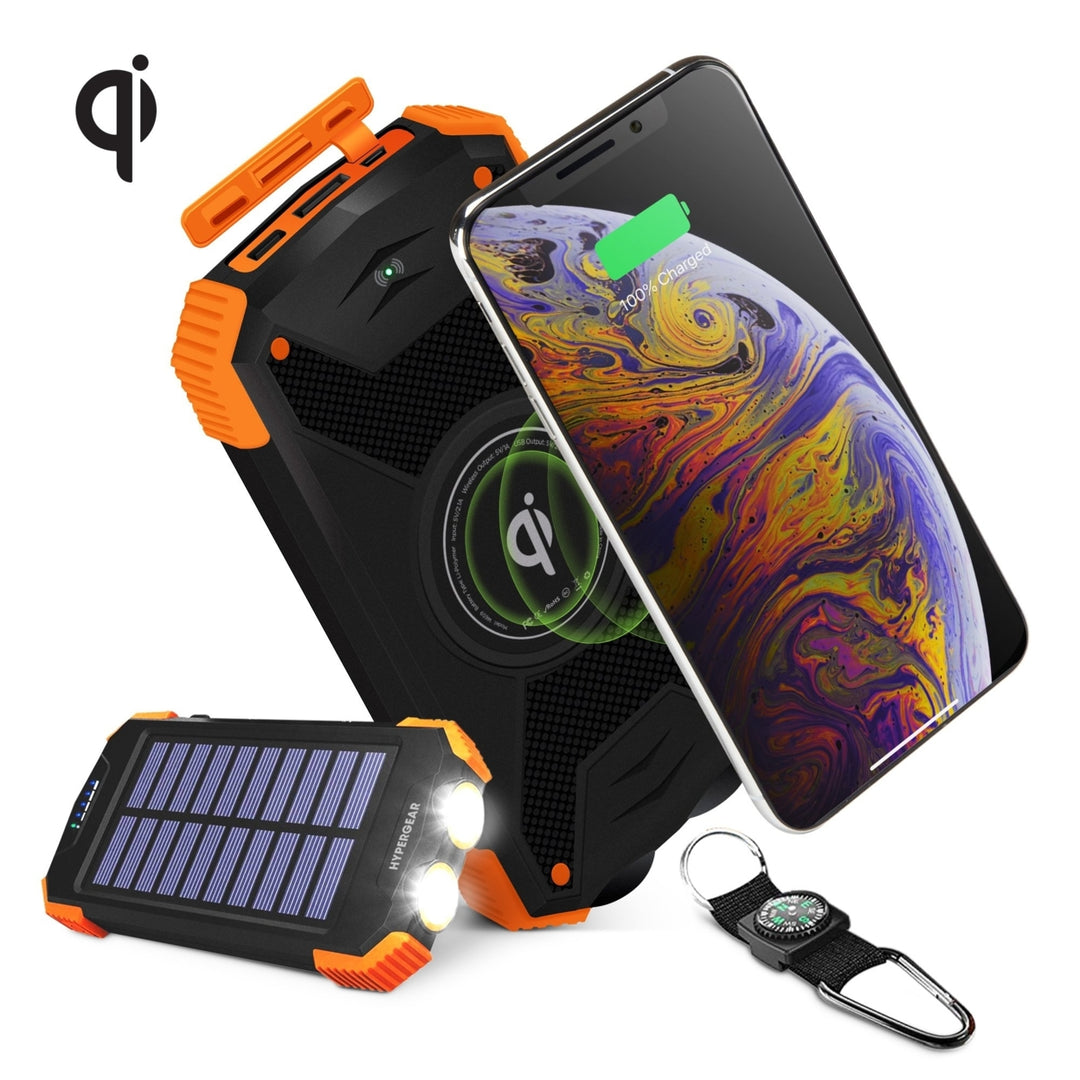 HyperGear Solar 10000mAh Wireless Power Bank Black (14659-HYP) Image 1