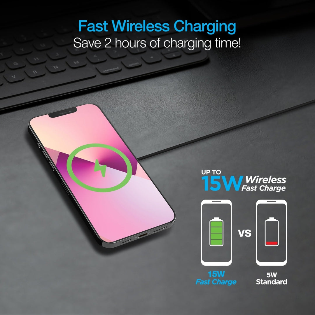 Naztech Alloy Magnetic 15W Wireless Fast Charger Black (15438-HYP) Image 3