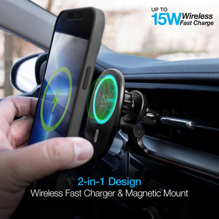 Naztech MagLock 15W Wireless Charging Vent Mount Black (15448-HYP) Image 2