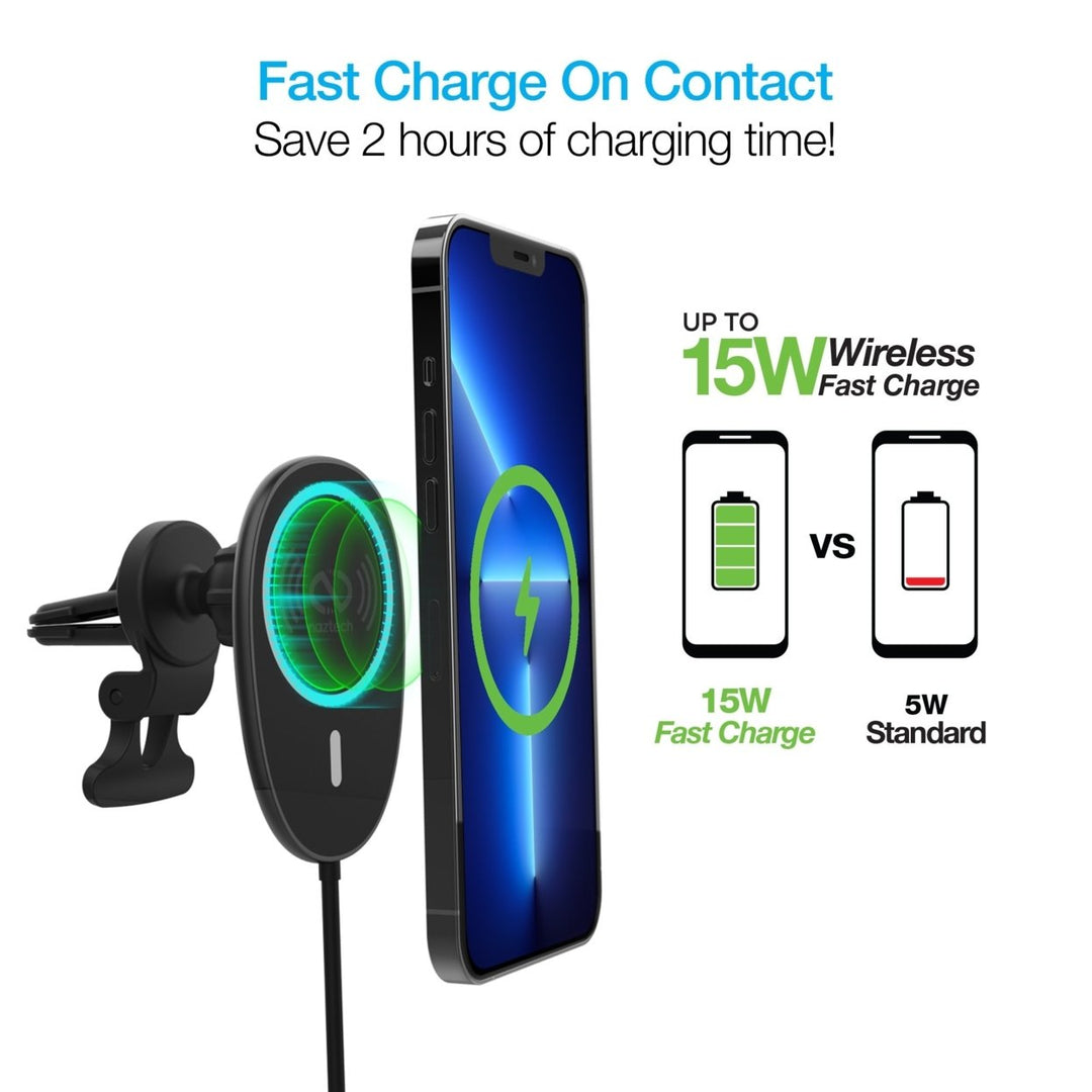 Naztech MagLock 15W Wireless Charging Vent Mount Black (15448-HYP) Image 3