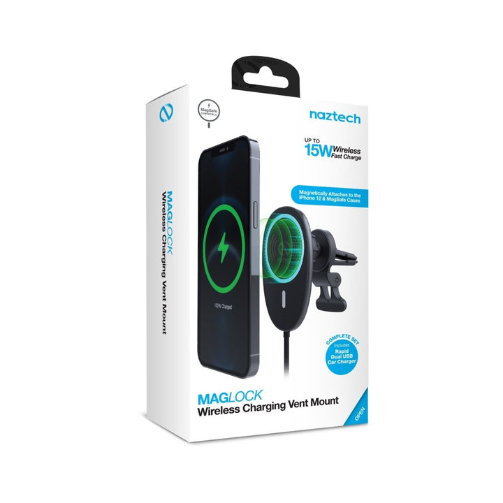 Naztech MagLock 15W Wireless Charging Vent Mount Black (15448-HYP) Image 11