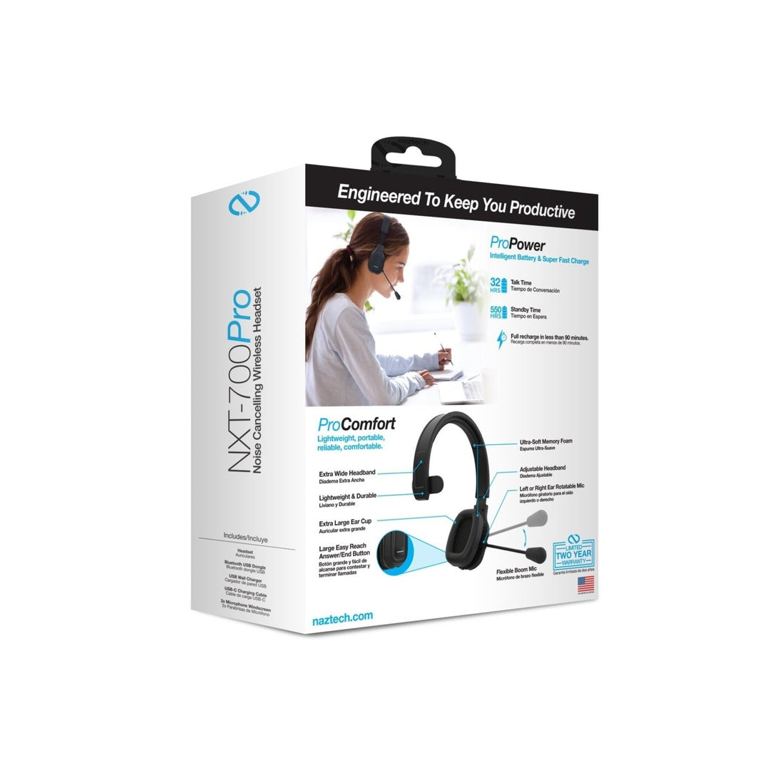 Naztech NXT-700 Xtreme Noise Cancelling Headset - Home Black (15504-HYP) Image 11