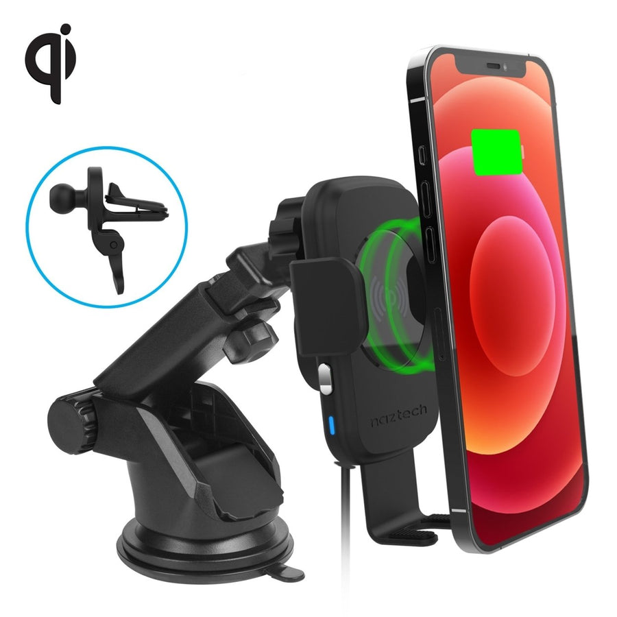 Naztech Smart Grip Wireless Charging Car Mount Black (15425-HYP) Image 1