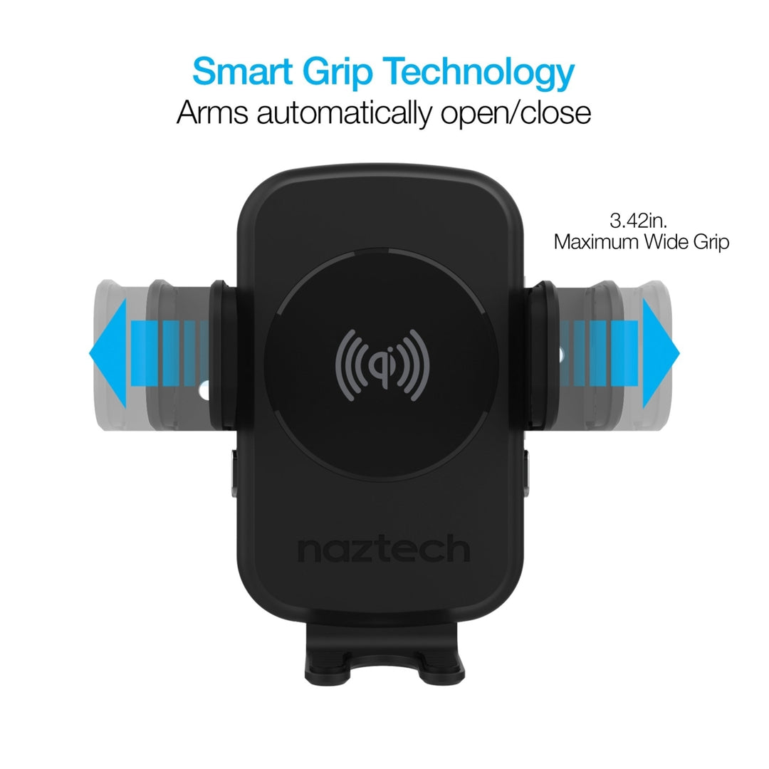 Naztech Smart Grip Wireless Charging Car Mount Black (15425-HYP) Image 3