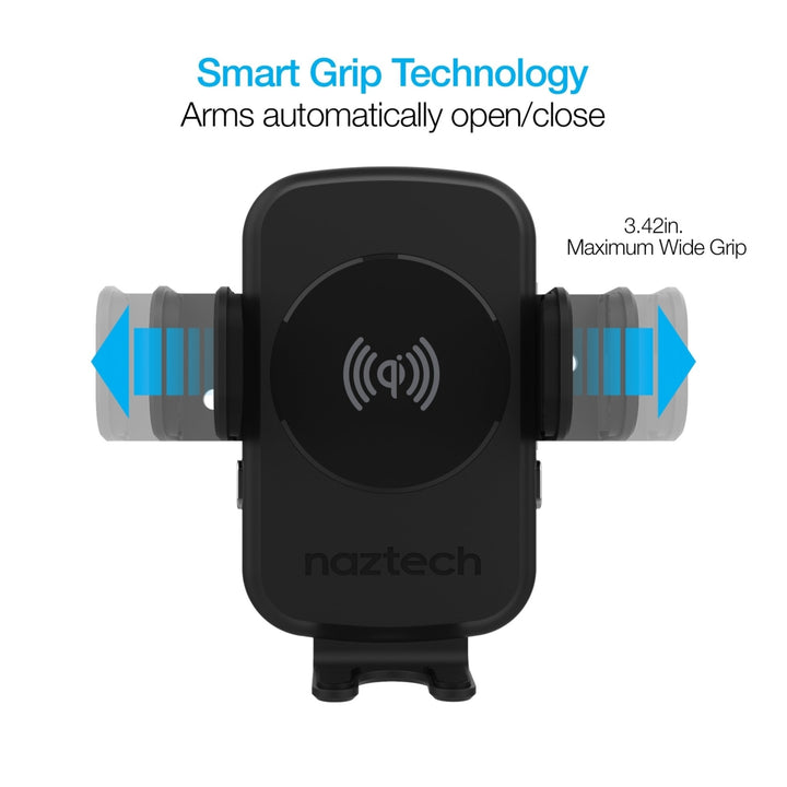 Naztech Smart Grip Wireless Charging Car Mount Black (15425-HYP) Image 3