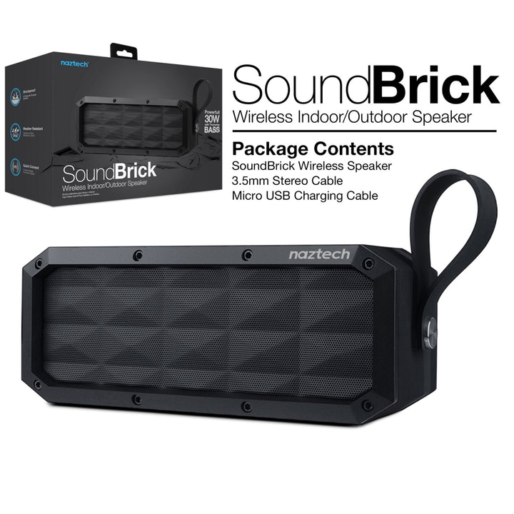 Naztech SoundBrick Wireless Speaker Black (13896-HYP) Image 7