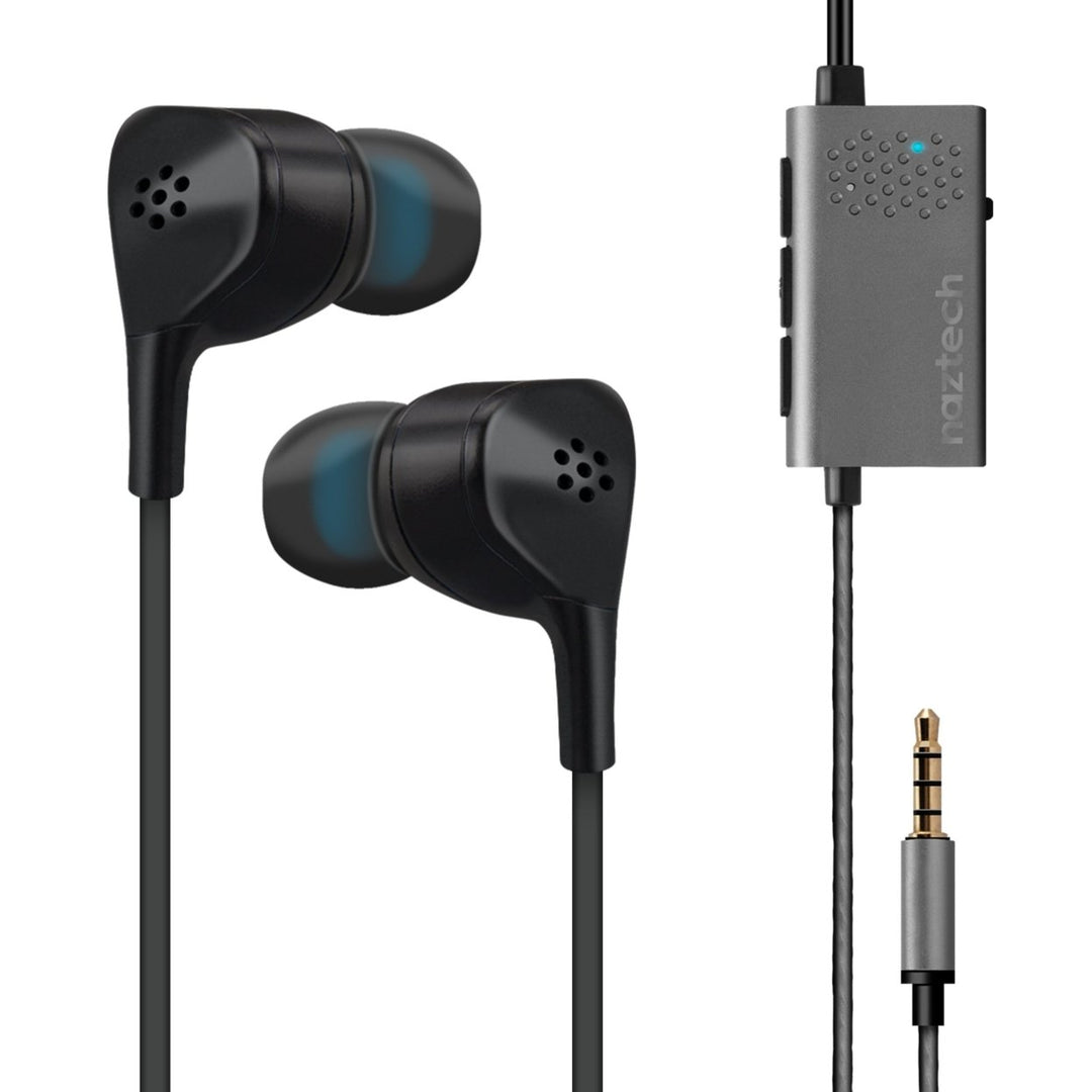 Naztech X1ANC Active Noise Cancelling Earphones 3.5mm Black (14509-HYP) Image 1