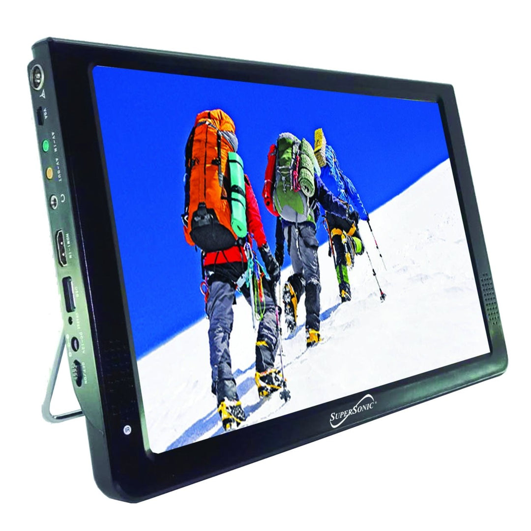 Supersonic 12" Portable Digital LED TV with USB and SD Inputs 12 Volt ACDC Compatible for RVs (SC-2812) Image 1