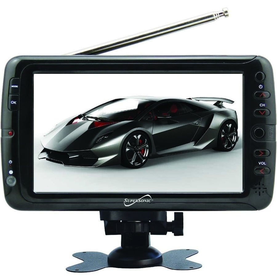Supersonic 7" Portable Digital LCD TV with USB & SD Inputs, 12 Volt ACDC Compatible for RVs (SC-195) Image 1
