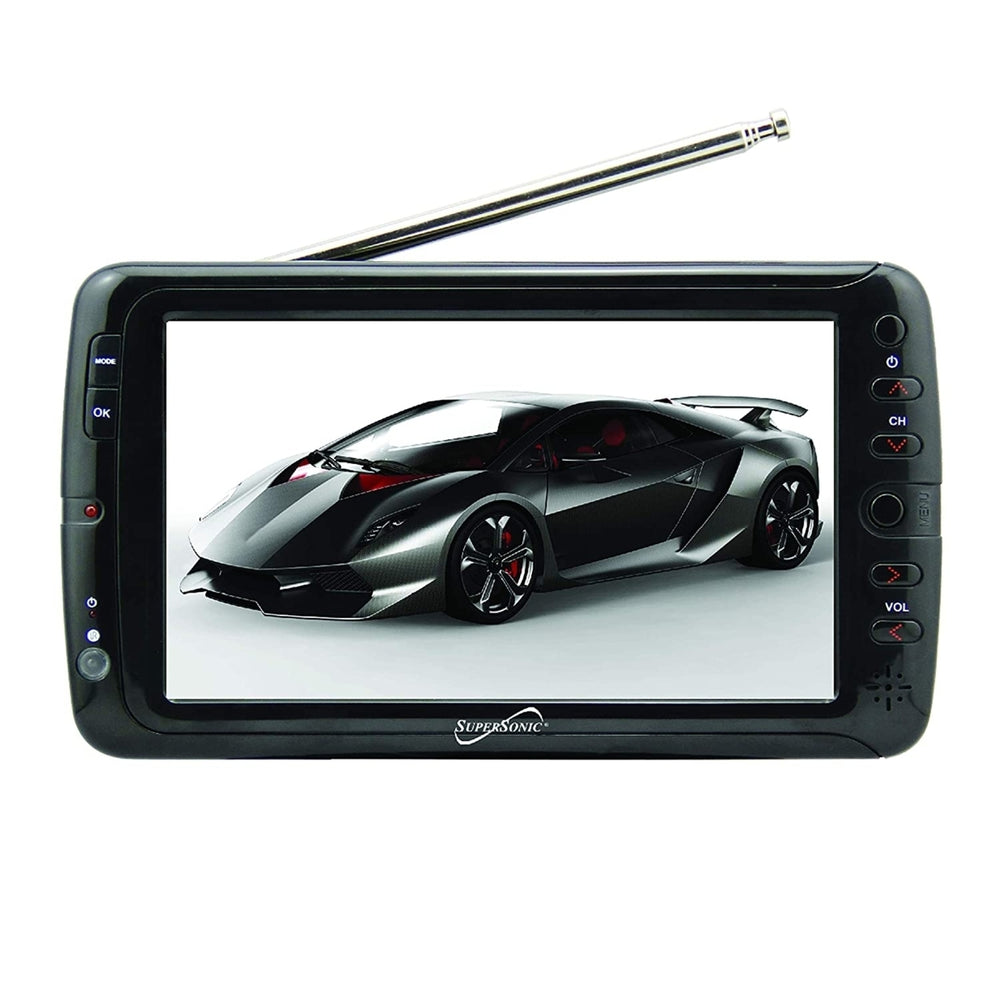 Supersonic 7" Portable Digital LCD TV with USB & SD Inputs, 12 Volt ACDC Compatible for RVs (SC-195) Image 2