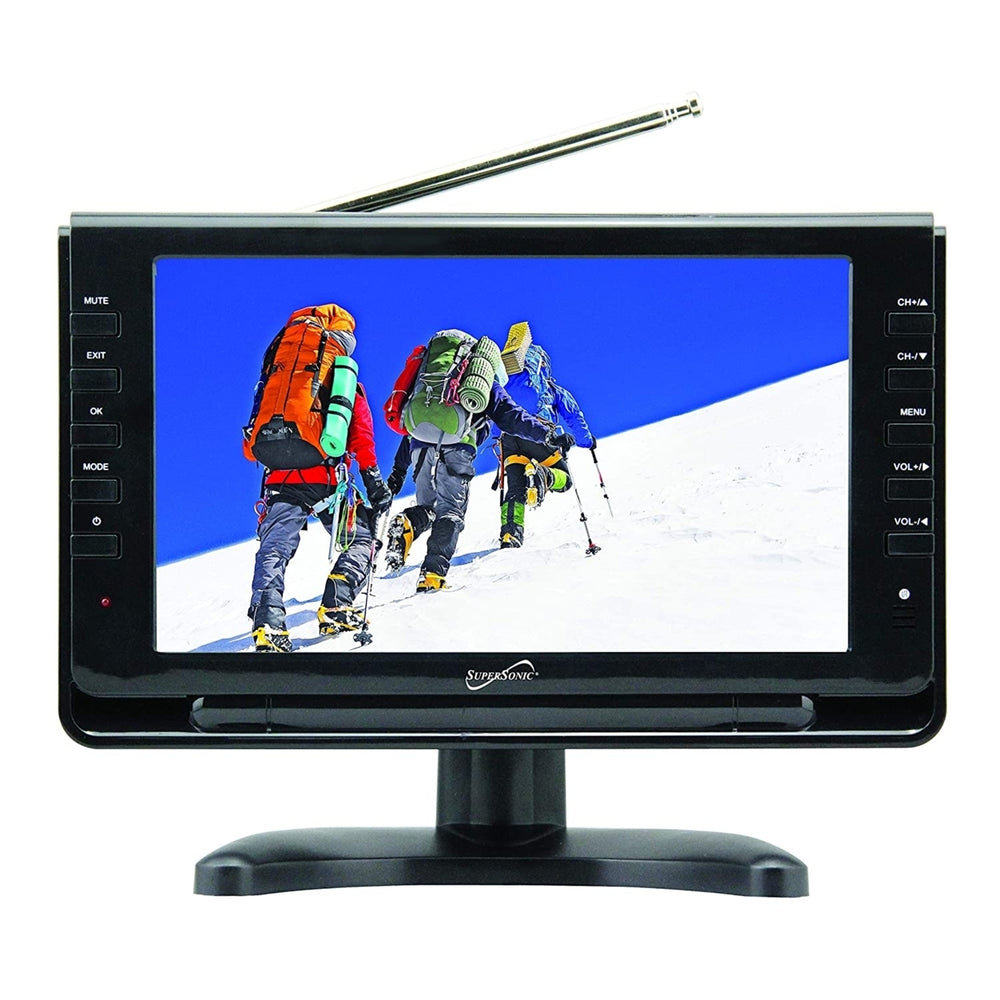 Supersonic 9" Portable Digital LCD TV with USB & SD Inputs, 12 Volt ACDC Compatible for RVs (SC-499) Image 2