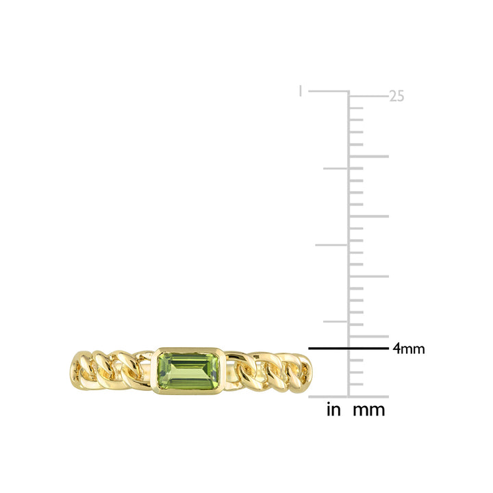 1/3 Carat (ctw) Peridot Link Ring in 10K Yellow Gold Image 4