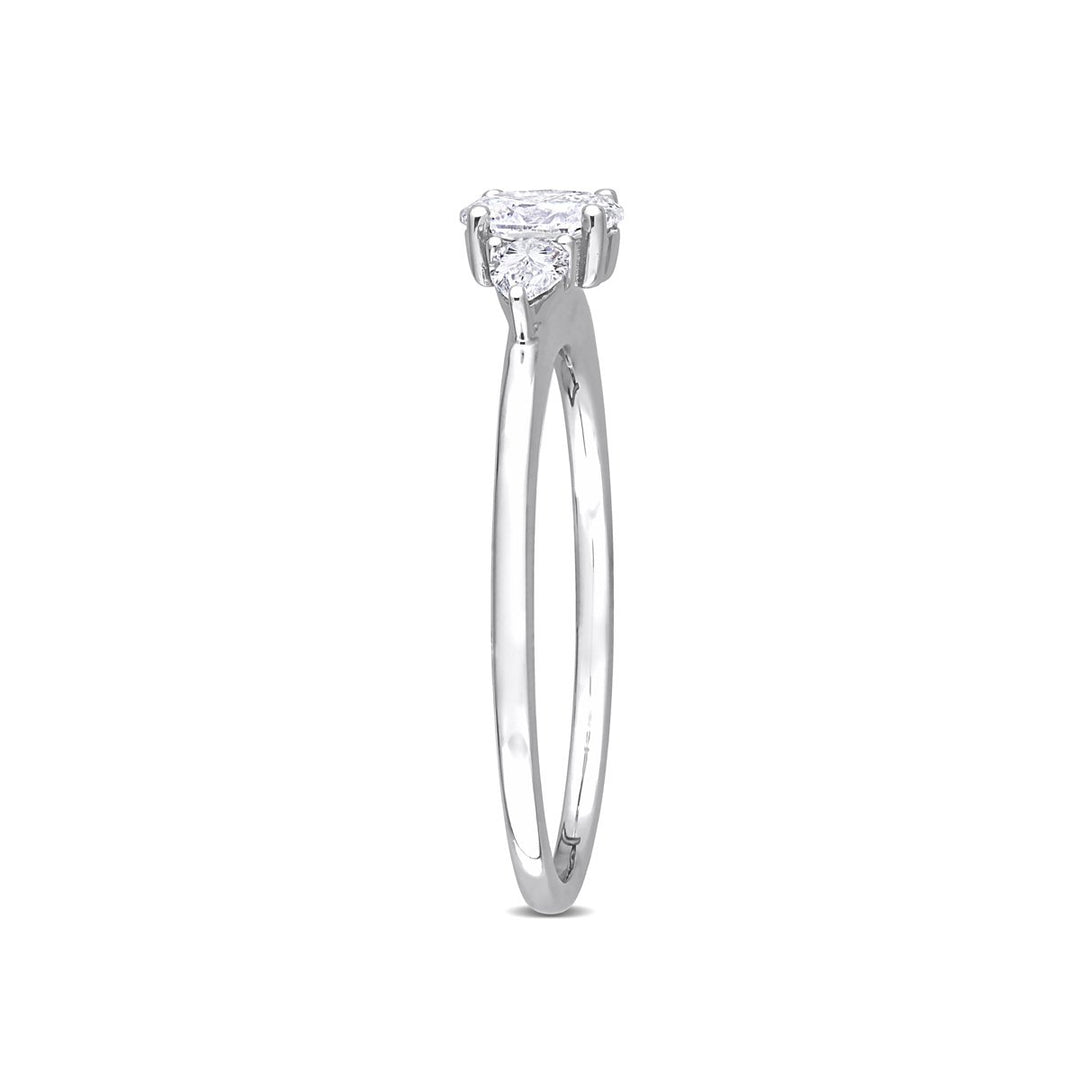 1/2 Carat (ctw H-II1-I2) Three-Stone Diamond Engagement Ring in 14K White Gold Image 3