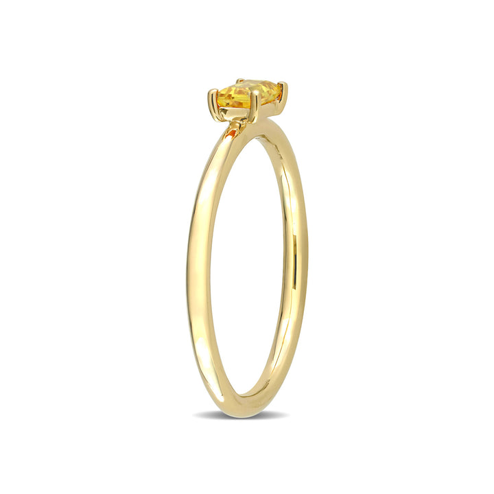 1/3 Carat (ctw) Yellow Sapphire Solitaire Baguette Ring in 10K Yellow Gold Image 3