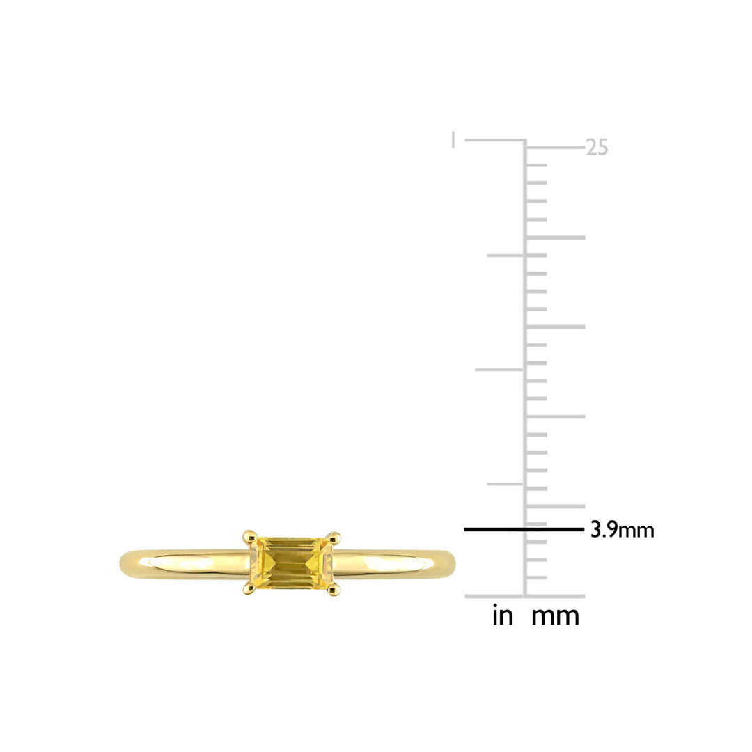 1/3 Carat (ctw) Yellow Sapphire Solitaire Baguette Ring in 10K Yellow Gold Image 4