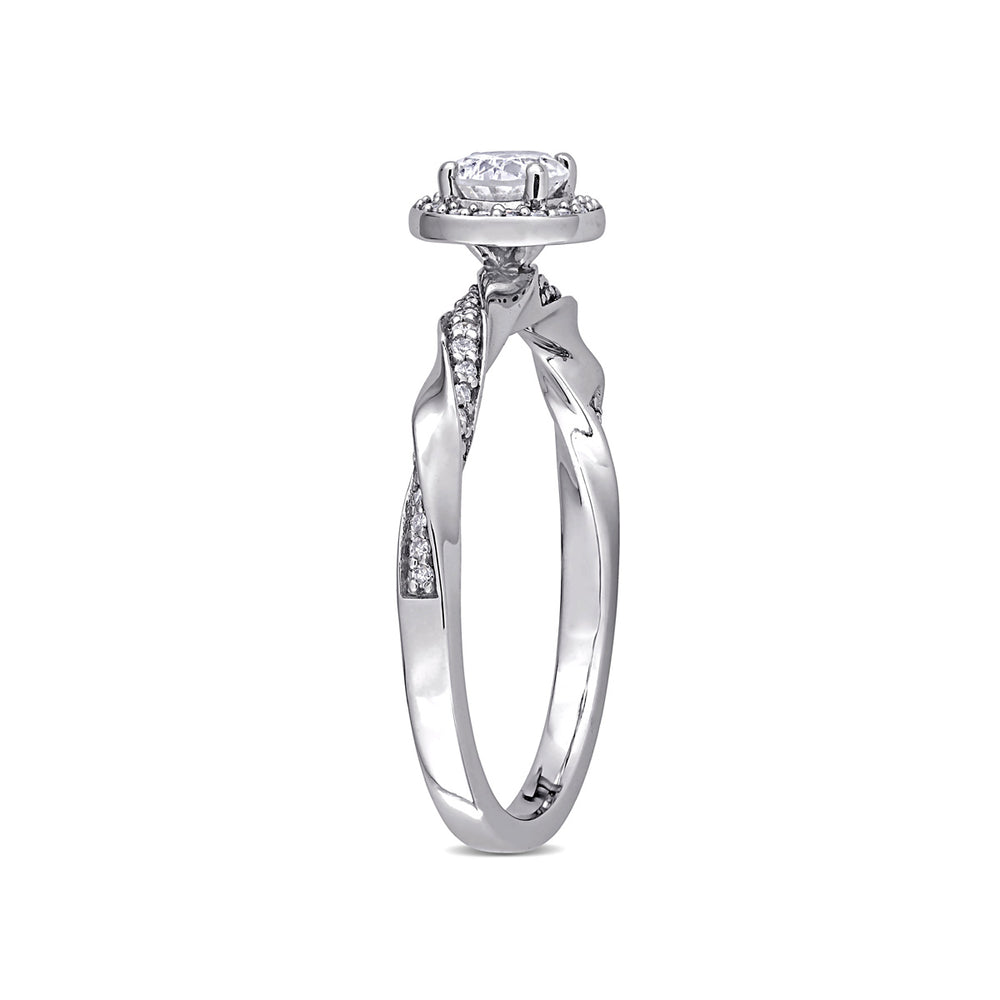 5/8 Carat (ctw H-II1-I2) Diamond Twist Engagement Ring in 14K White Gold Image 2