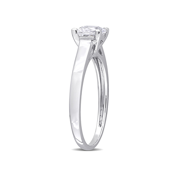 1.05 Carat (ctw) Lab-Created White Sapphire Solitaire Ring in 10K White Gold Image 4