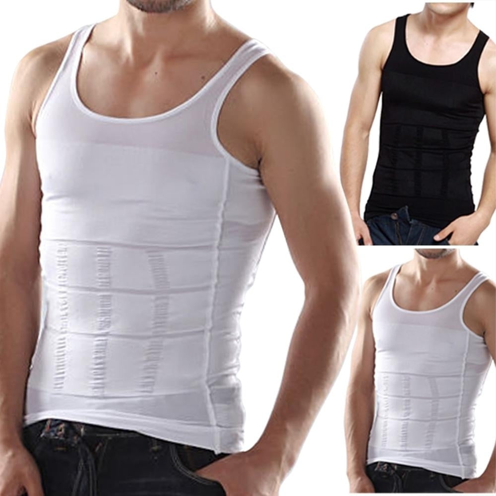 3 pack Mens Compression Body Shaper Shirt Image 2