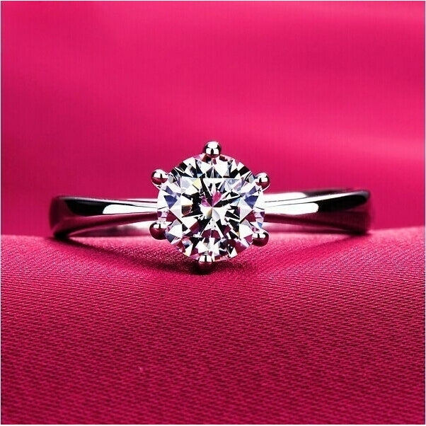 Elegant CZ Engagement Ring Image 1