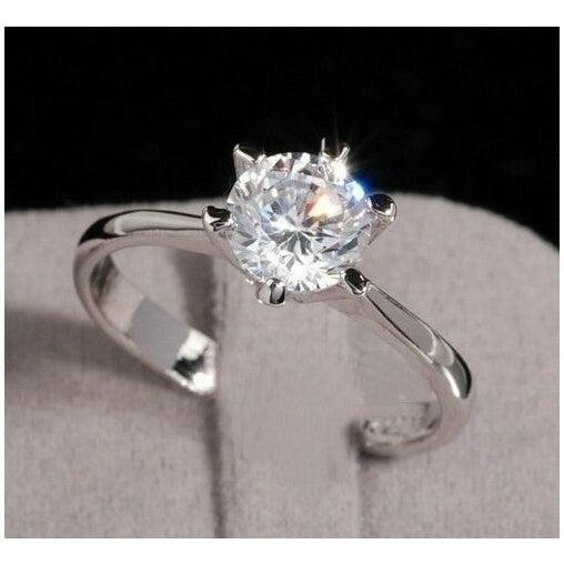 Elegant CZ Engagement Ring Image 2