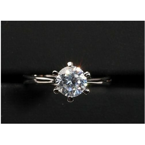 Elegant CZ Engagement Ring Image 3