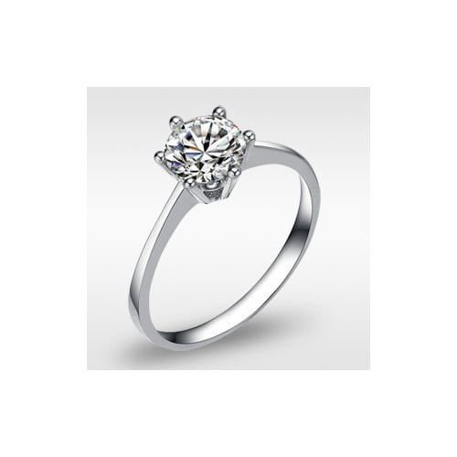 Elegant CZ Engagement Ring Image 6