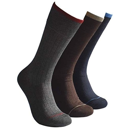 Next Knit Mens Crew Cut Dress Socks 3 Pack Navy Charcoal Brown Size 8-12.5 NK1195DP Image 2