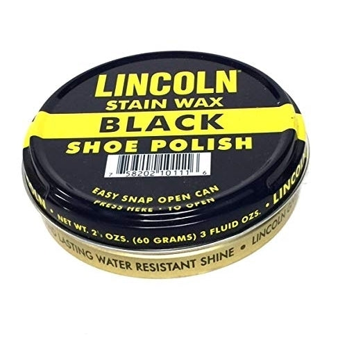 Lincoln Shoe Wax Polish Black 3 Fl Oz 2 1/8 Oz Stain Wax for Leather Care Image 2