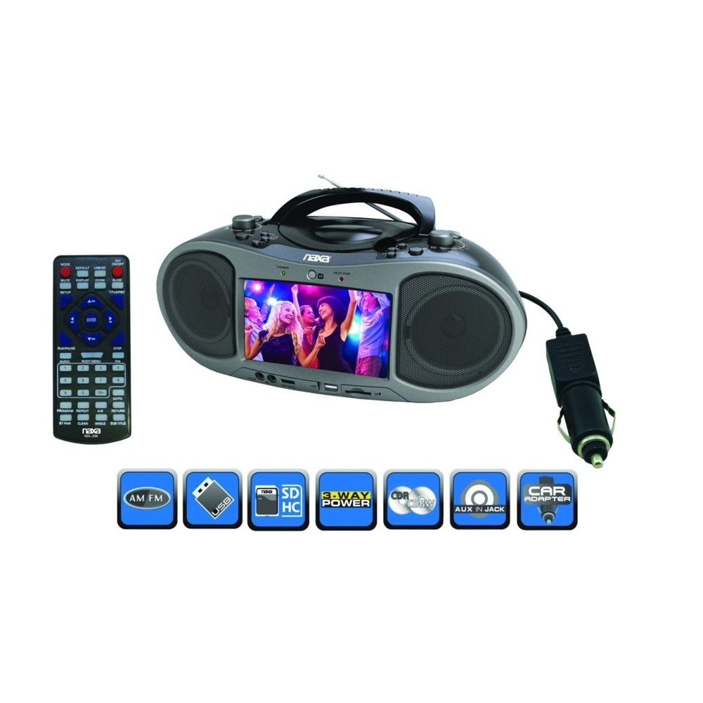 Naxa 7" Bluetooth DVD Boombox (NDL-256) Image 2