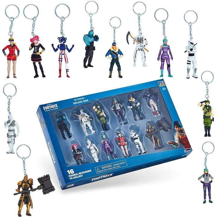 Fortnite Battle Royale Keychains 12pk Collectible Deluxe Box Character Figures PMI International Image 1