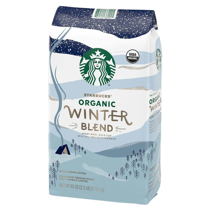 Starbucks Organic Winter Blend Whole Bean Coffee Medium 40 Ounce Bag Image 1