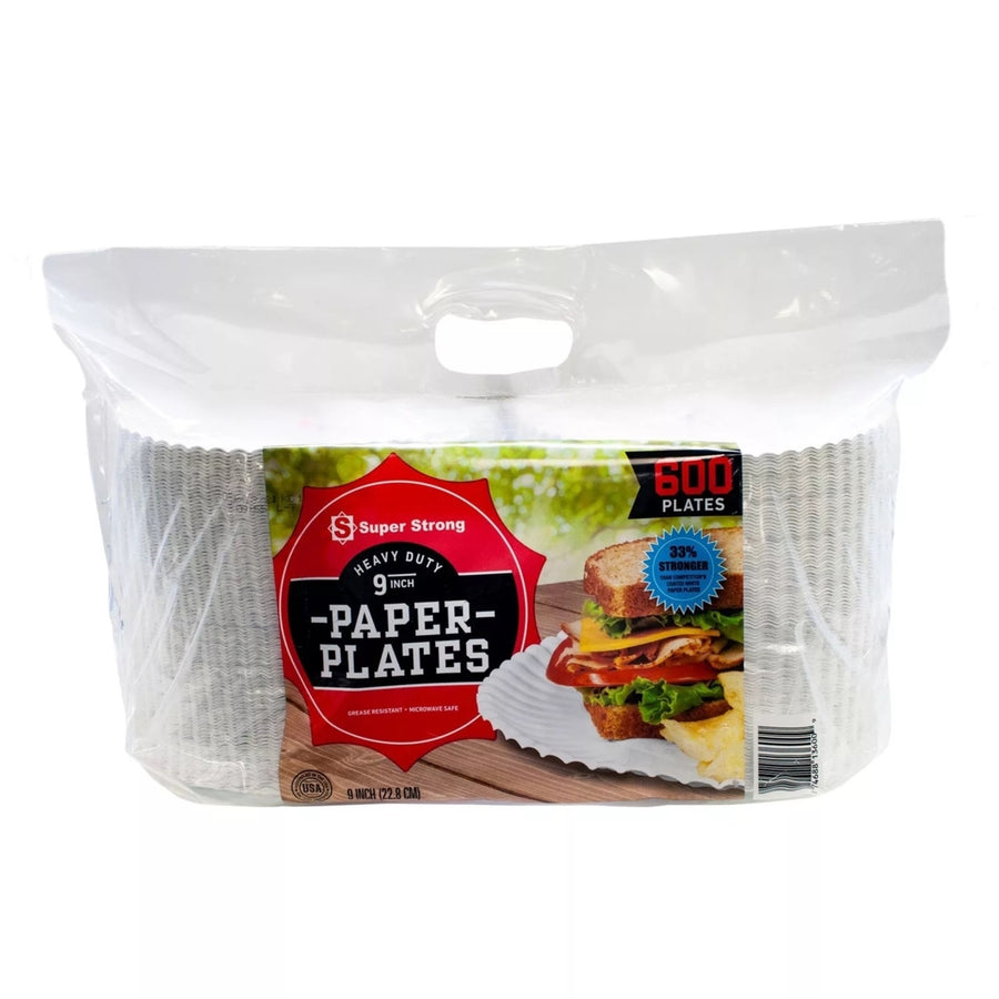 Super Strong Heavy-Duty Paper Plates9" (600 Count) Image 1