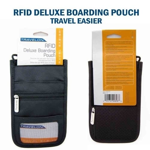 Travelon RFID Blocking Deluxe Boarding Pouch Black 42372-500 One Size Travel Organizer Image 3