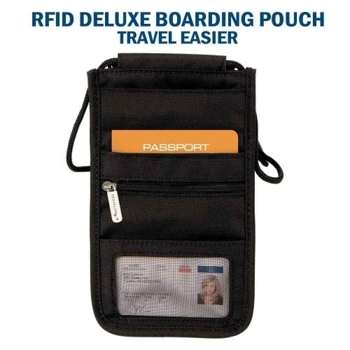 Travelon RFID Blocking Deluxe Boarding Pouch Black 42372-500 One Size Travel Organizer Image 4