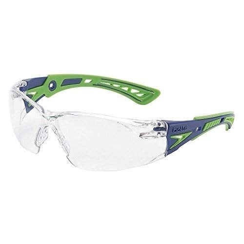 Boll Safety 40256Rush+ Safety Glasses Platinum,Blue and Green FrameClear Lenses Universal CLEAR PC Image 1