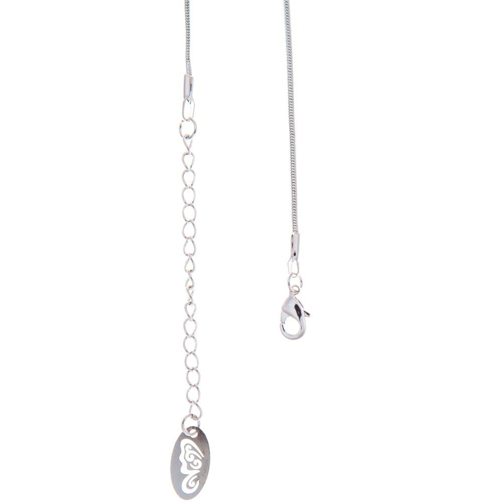 Matashi Rhodium Plated Necklace w Fish Design and 16" Extendable Chain w Clear Crystals Womens Jewelry Gift for Image 3