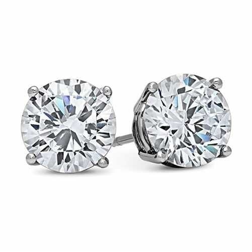 14Kt White Gold Filled 1.5 ct Round Cut Stud Earrings Image 1