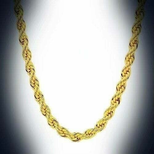 Twist Chain Necklace Yellow Gold Filled Tone 24" inch Image 3