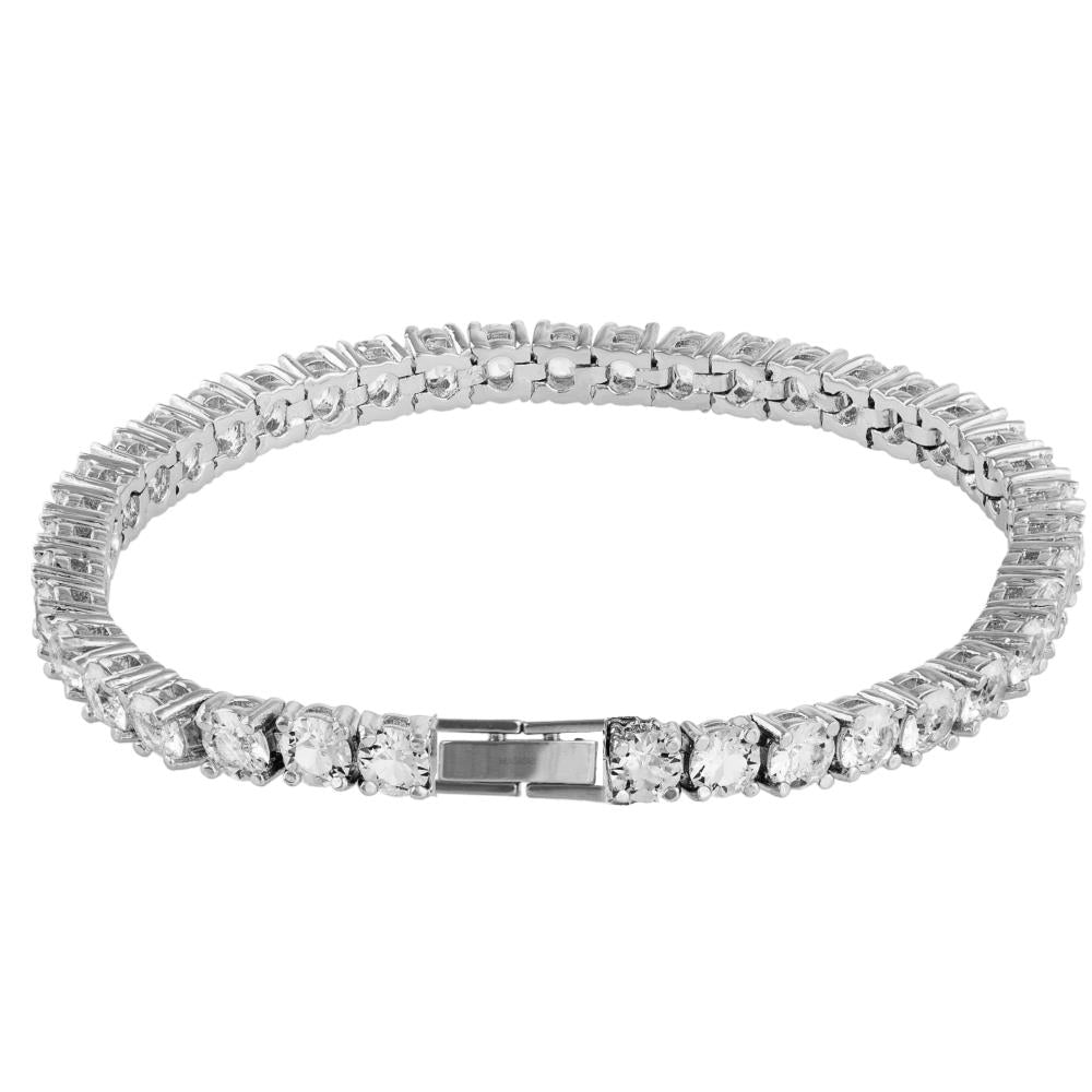 Matashi 18K White Gold Plated Tennis Bracelet with fine Matashi Crystals Image 3