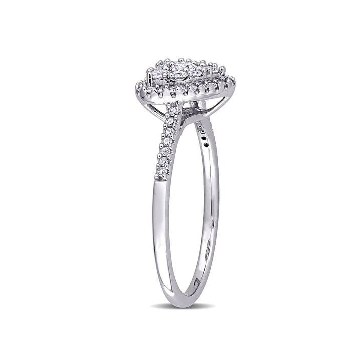 1/2 Carat (ctw I2-I3 H-I) Diamond Heart Engagement Ring in 10K White Gold Image 4