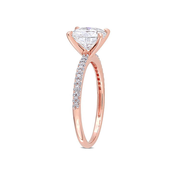 2.00 Carat (ctw) Lab-Created Cushion Moissanite Engagement Ring 14K Rose Gold Image 4