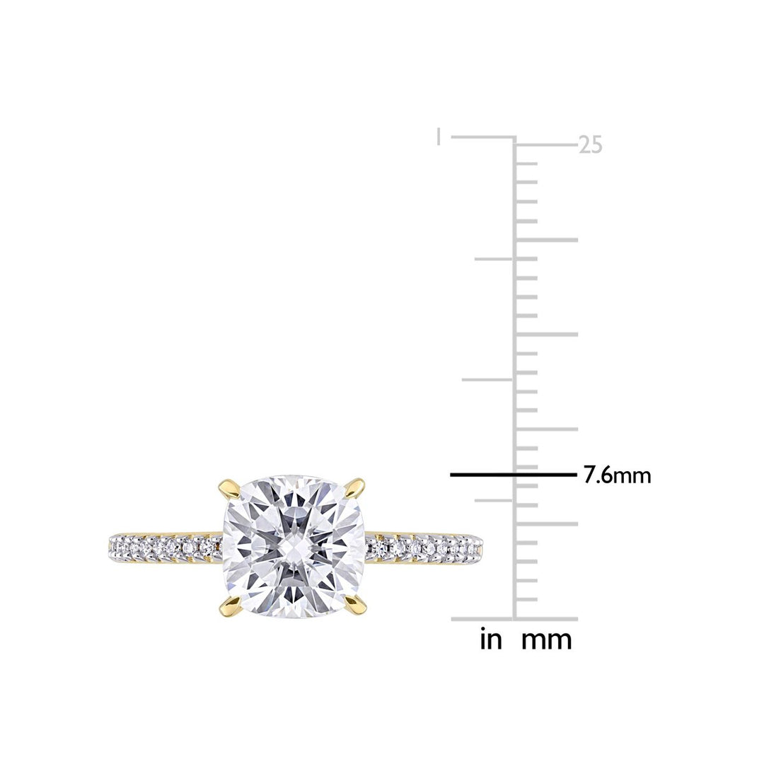 2.00 Carat (ctw) Lab-Created Moissanite Solitaire Engagement Ring 14K Yellow Gold Image 3