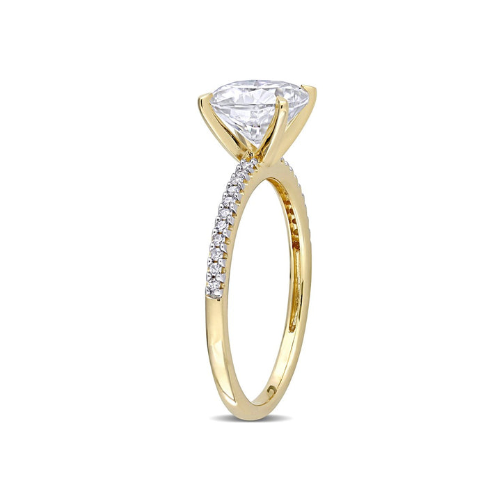 2.00 Carat (ctw) Lab-Created Moissanite Solitaire Engagement Ring 14K Yellow Gold Image 4