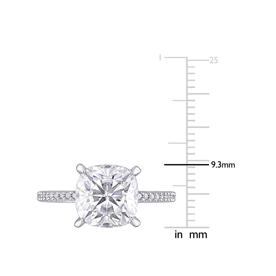 3.50 Carat (ctw) Lab-Created Moissanite Solitaire Engagement Ring 14K White Gold Image 3